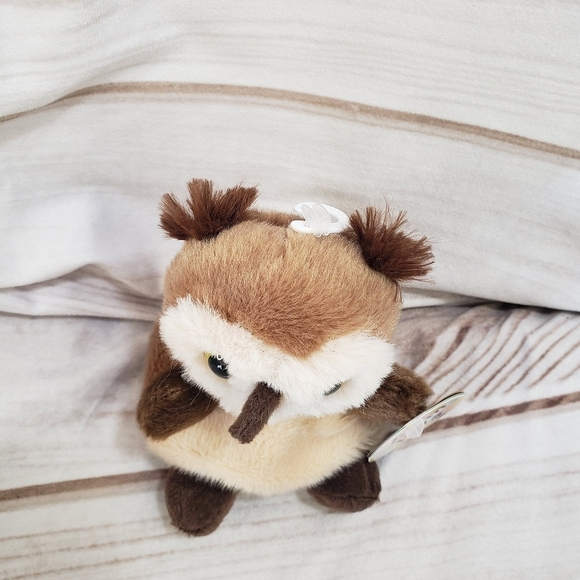 Aurora Palm Pals Barnie Brown Owl Beanbag Plush Toy With Tags 5 Inch 2022 - Picture 2 of 10